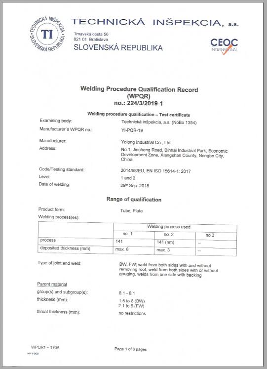welding procedure qualification record