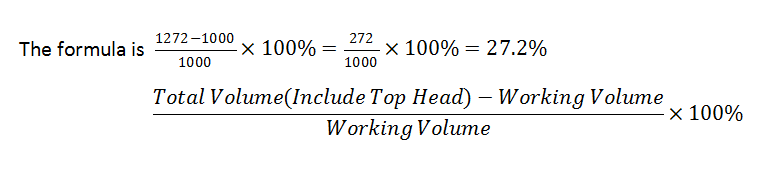 formula for calculating fermentation vessel headspace